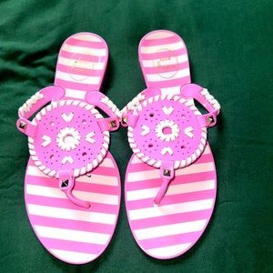Jack Rogers Georgica Jelly Pink and White Sz 9